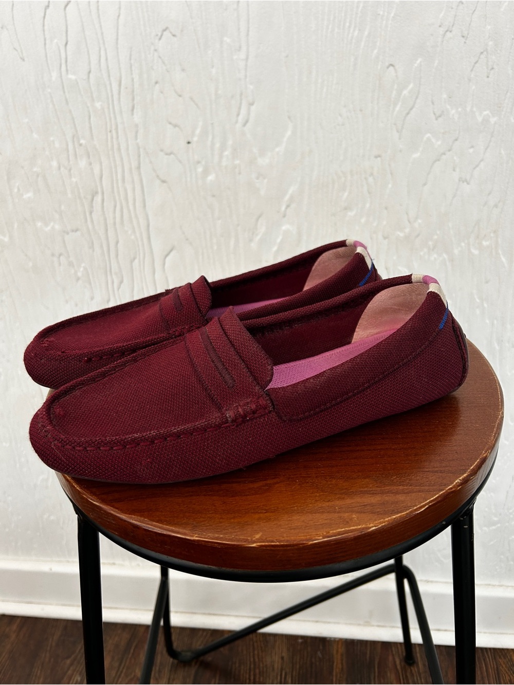 ROTHY'S Driving Loafers Sz 9 Purple Plum Wine‎ Slip On Knit Washable Flats
